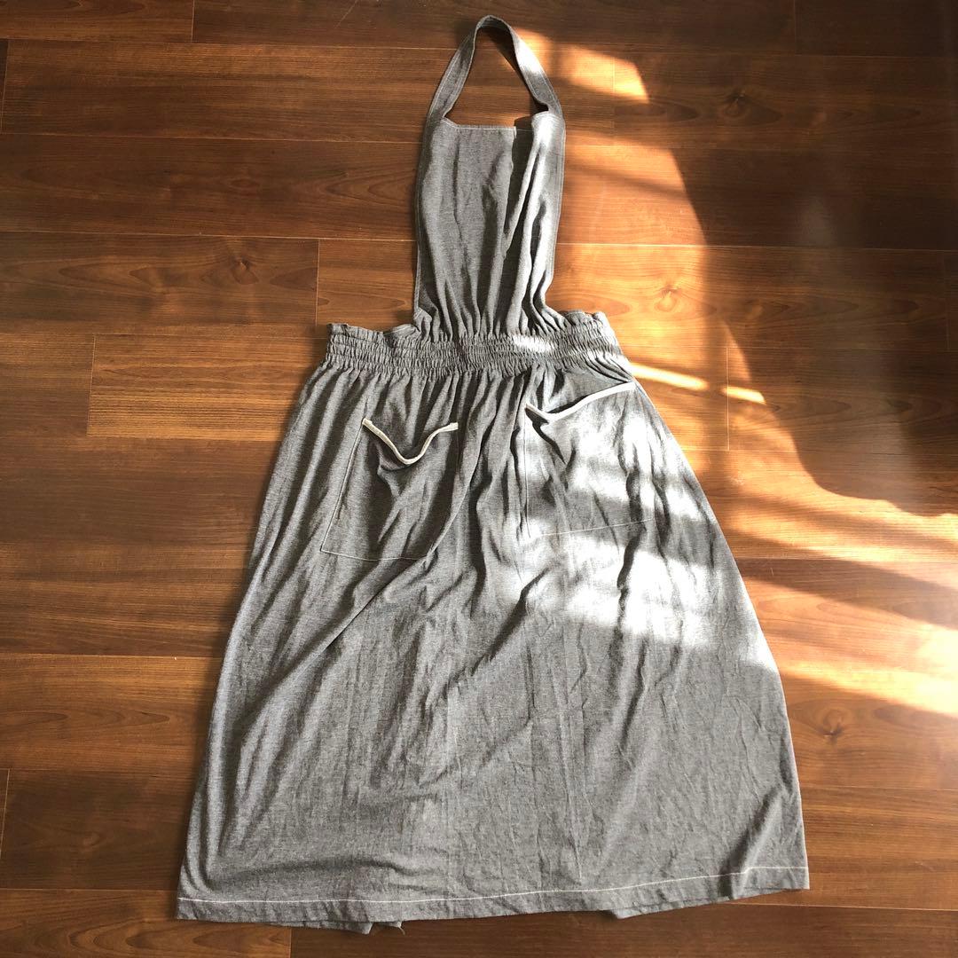 Y's for living ワイズ エプロンワンピース ロング丈 グレー - メルカリ