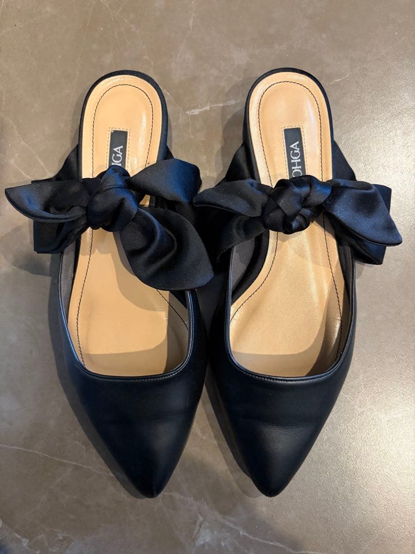 ohga オオガ サテンリボンミュール - メルカリ