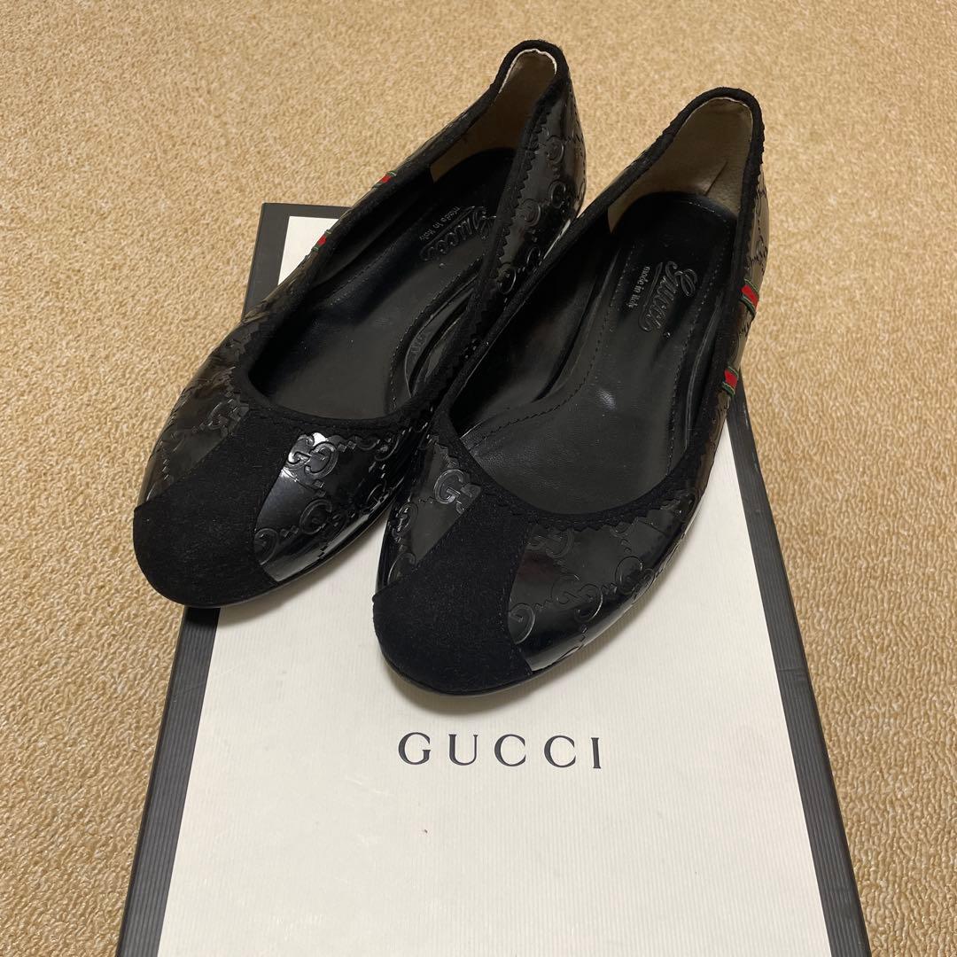 期間限定）GUCCI グッチ フラットシューズ　37 1/2 Women's Gucci Horsebit ballet flat in beige and dark brown