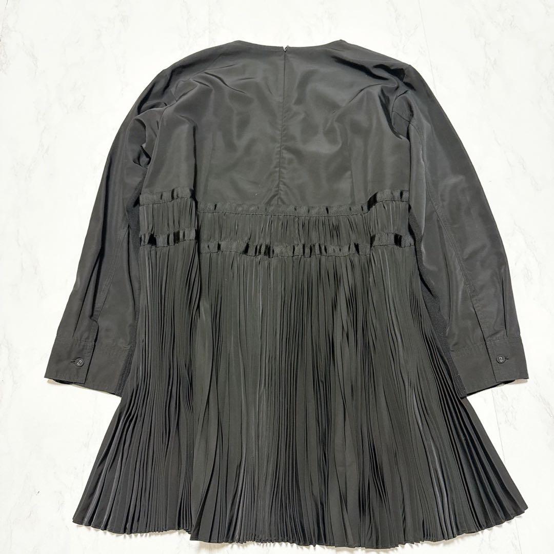 極美品】トクコプルミエヴォル チュニック 刺繍 プリーツ Aライン 黒 9