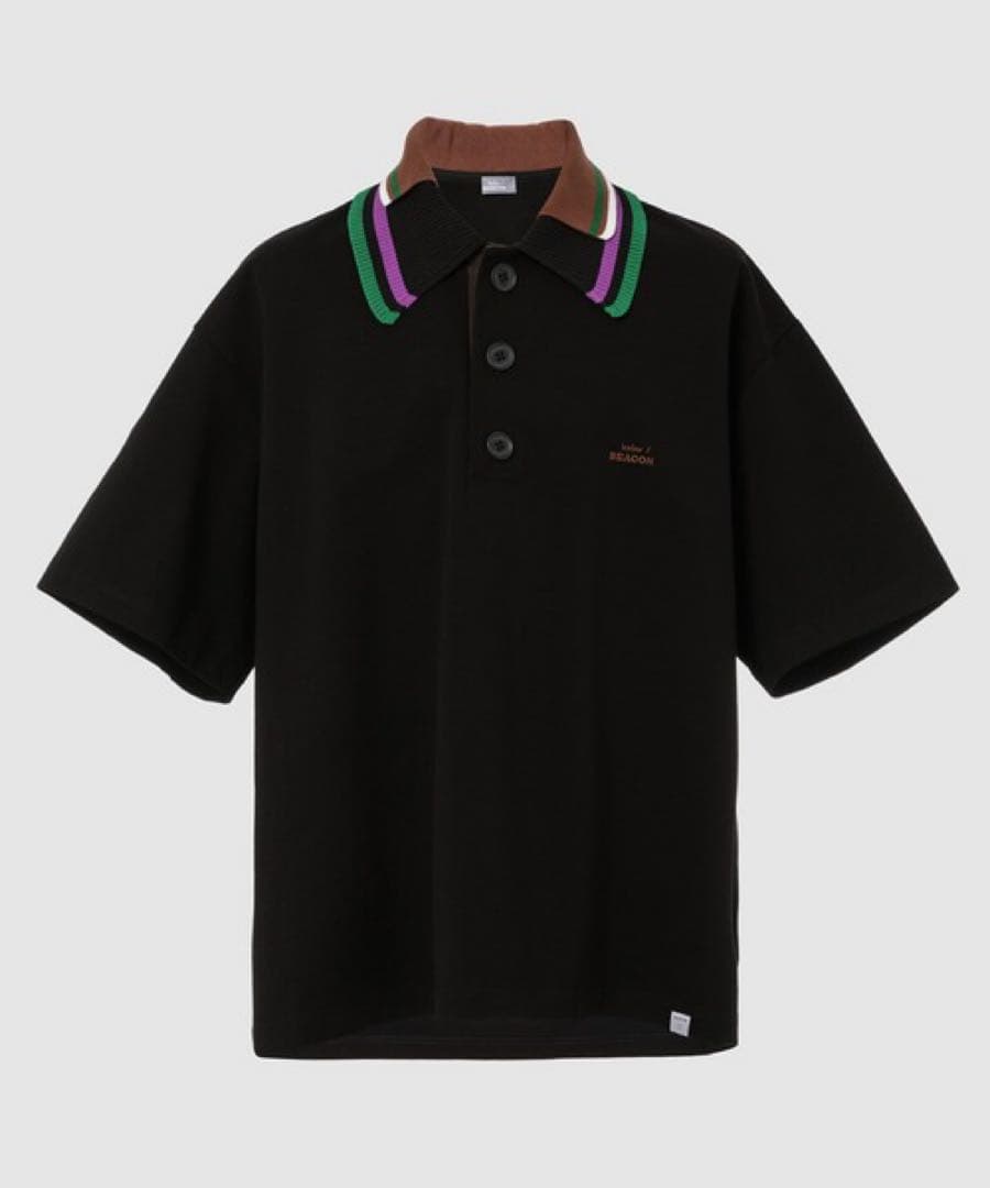 kolor BEACON カラービーコン　ブラックポロシャツ　半袖 中古・古着通販】kolor/BEACON (カラービーコン) 23SS 切替オーバー