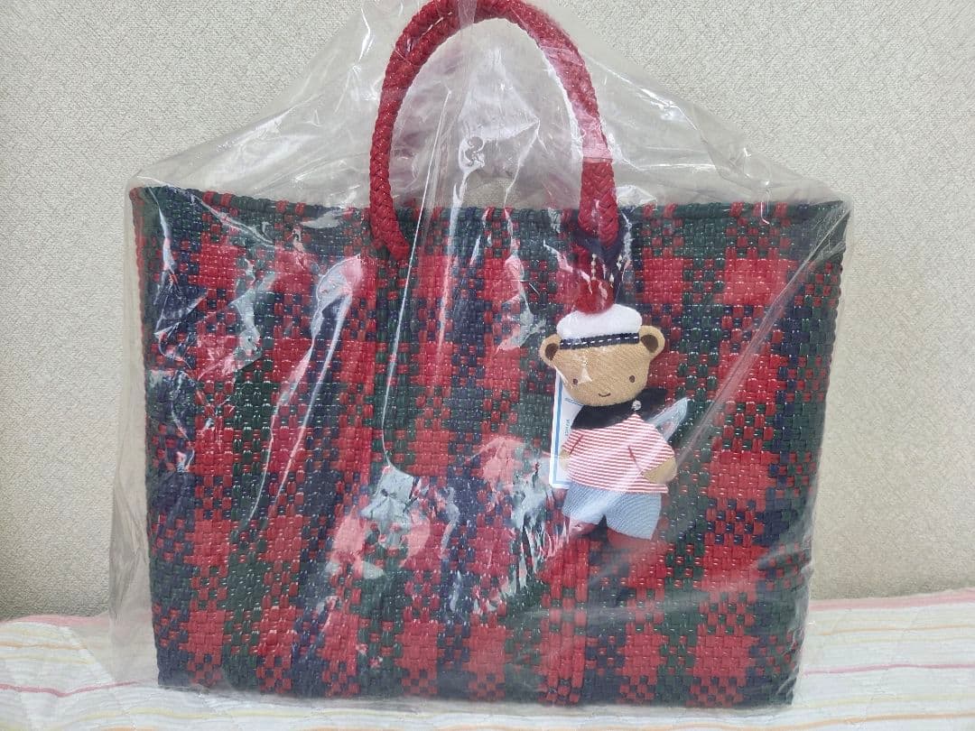 新品未使用タグ付き　ファミリア　メルカドバッグ　赤色　カゴバッグ 新品 ファミリア メルカドバッグ 赤 - メルカリ