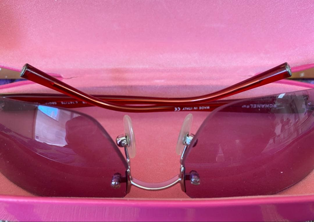 シャネル サングラス ピンク ココマークシルバー - メルカリ