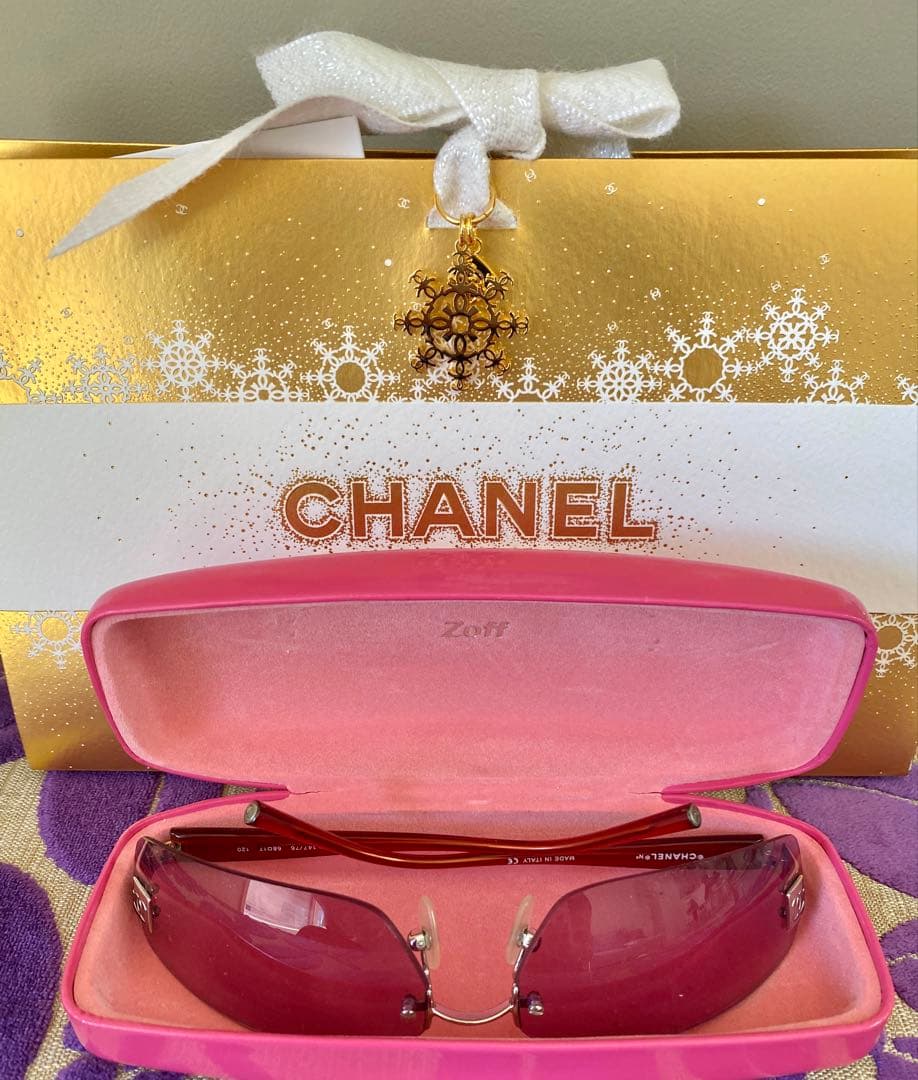シャネル サングラス ピンク ココマークシルバー - メルカリ