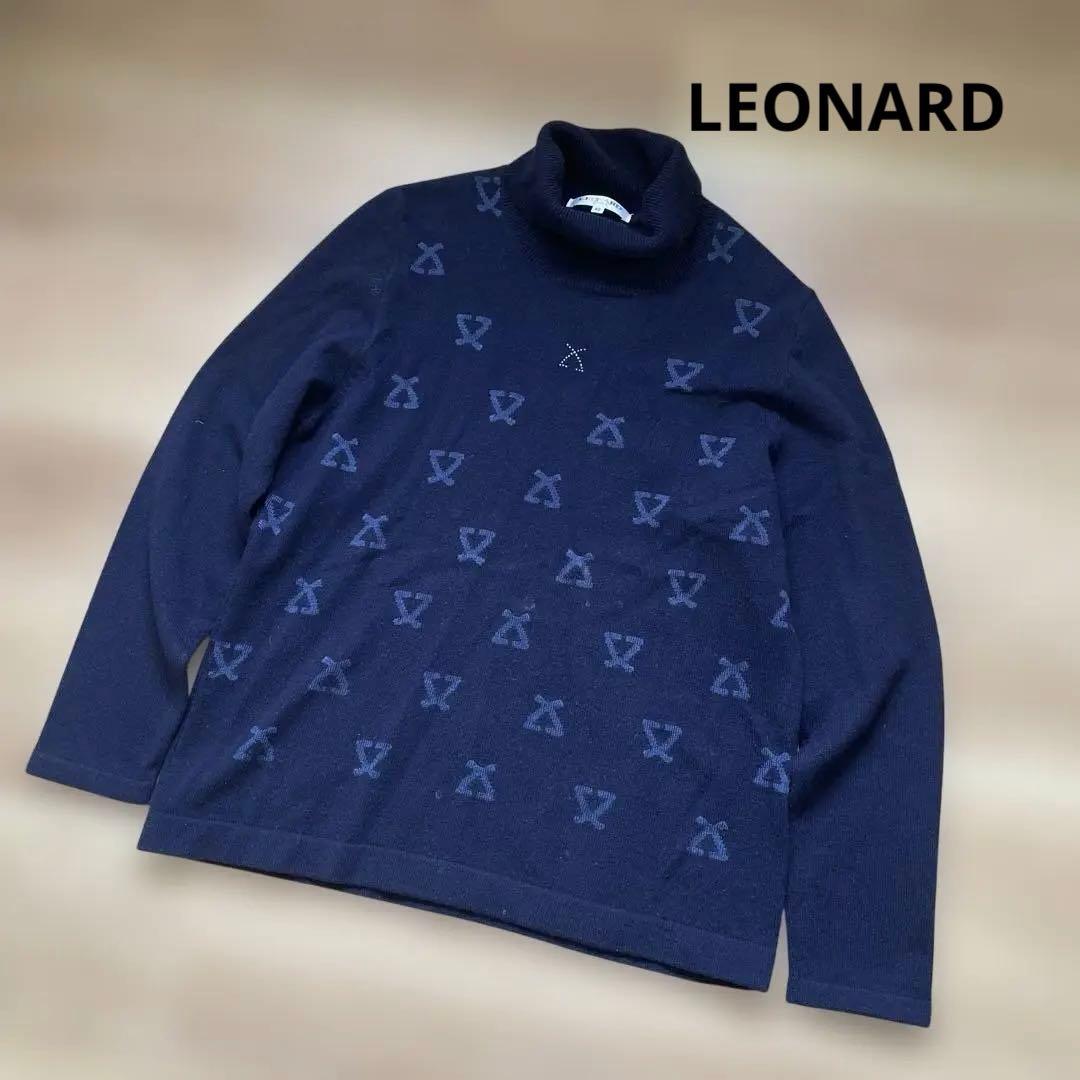 LEONARD SPORT タートルネック ニット セーター カシミヤシルクの通販