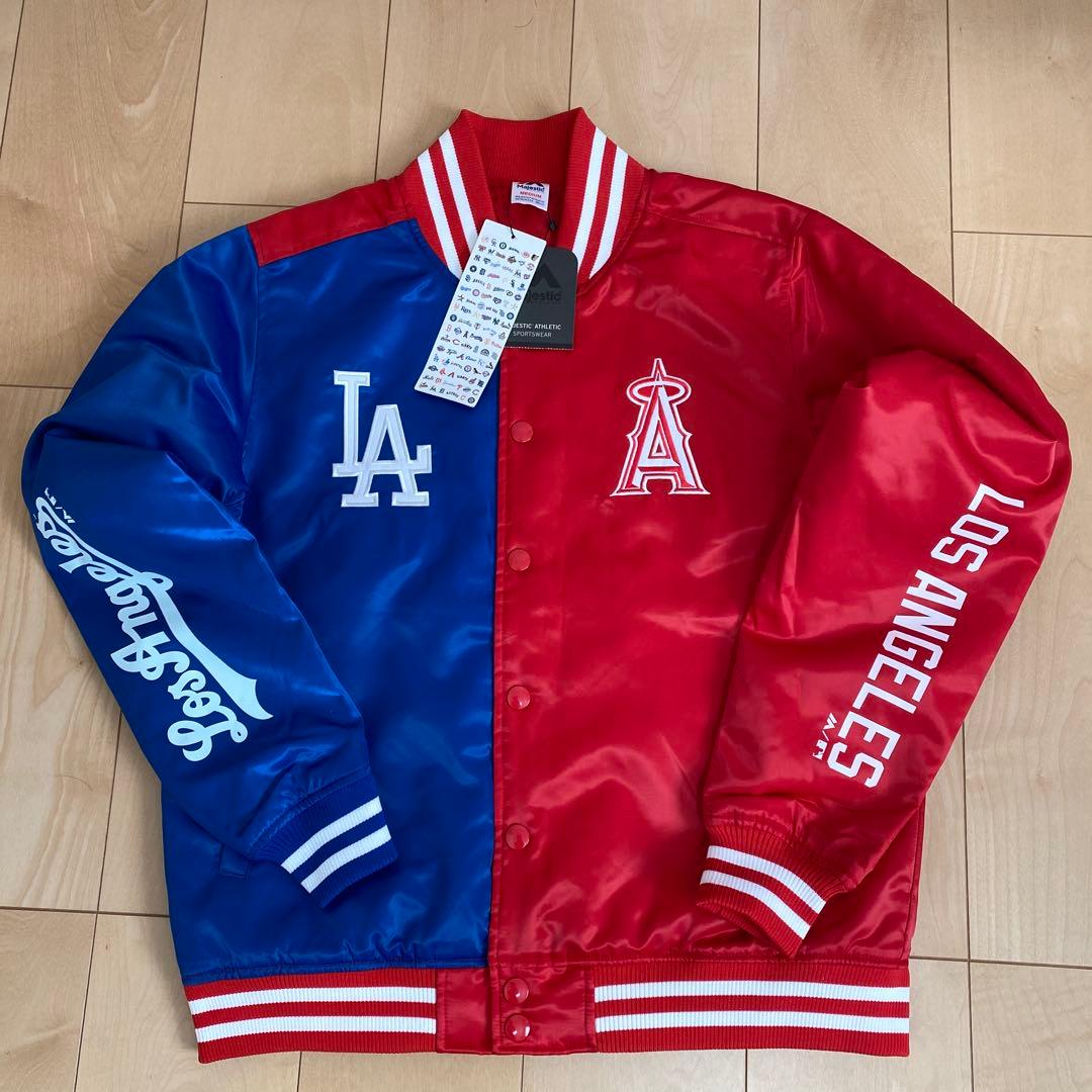 新品、未使用タグ付！ Majestic ドジャース エンゼルス スタジャン M