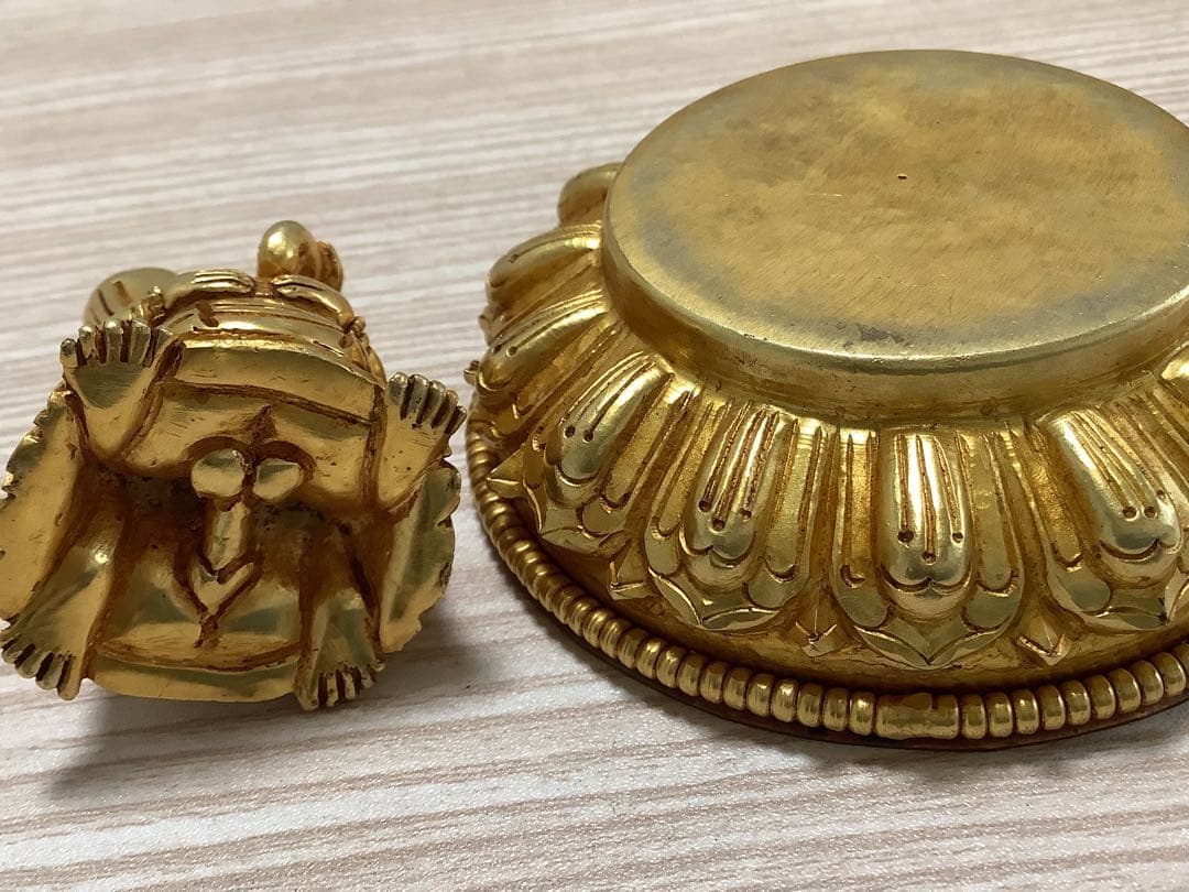 《 チベット密教　新品　1点物 》 オリジナル　鍍金　歓喜天　ガネーシャ　②