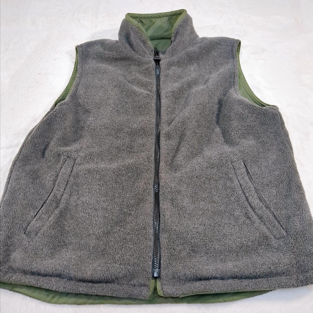 オールドUNIQLO リバーシブルベスト メンズL カーキ フリース - メルカリ