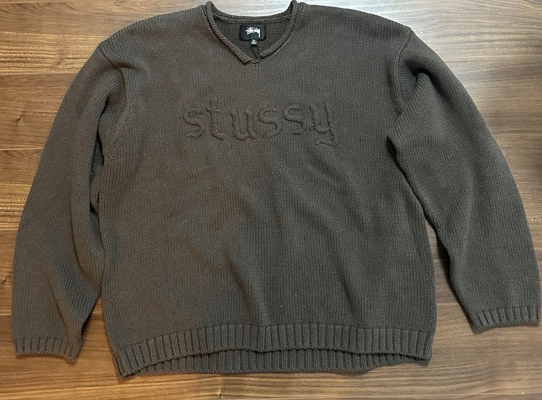 【新品希少】stussy ブラウン ニットセーター Stussy Surfman Icon Sweater FA24 Dusty Blue Brown Ivory 3colors