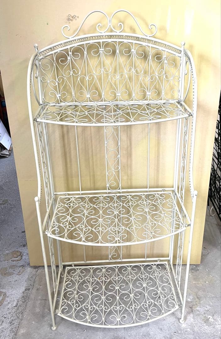 k*i様 アンティーク風 プランターラック 鉢ラック 折りたたみ アイボリー系 アンティーク風 プランターラック 鉢ラック 折りたたみ アイボリー系