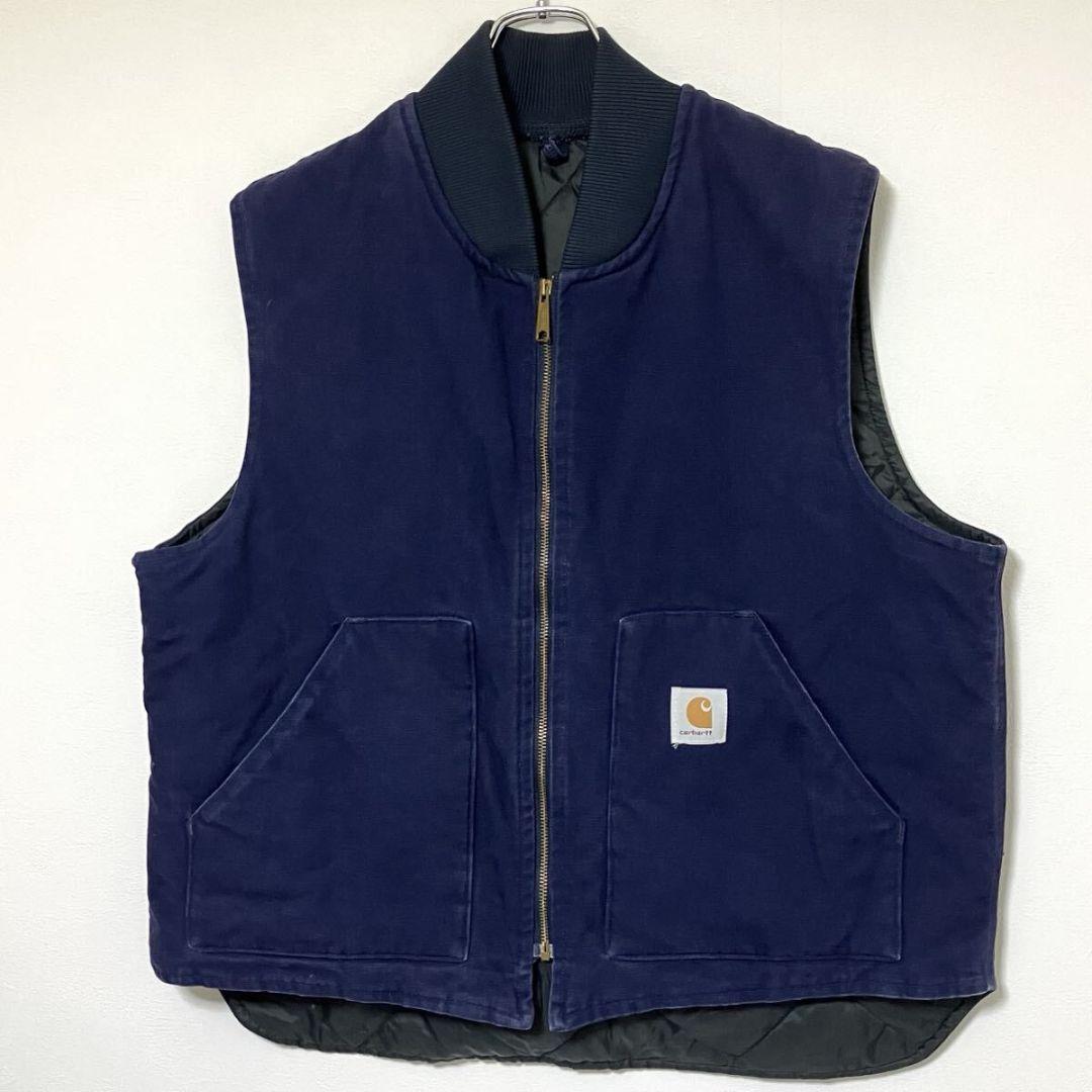 90s USA製 カーハートダックベスト VQ182 STUSSYネイビー/XL - メルカリ
