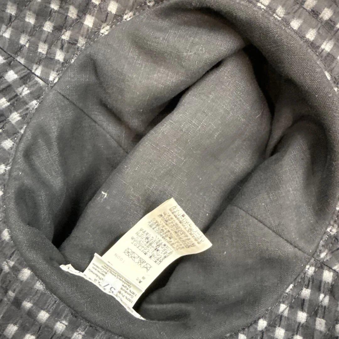 エルメスHERMES レザー切り替えハット 57cm 国内正規品 極美品