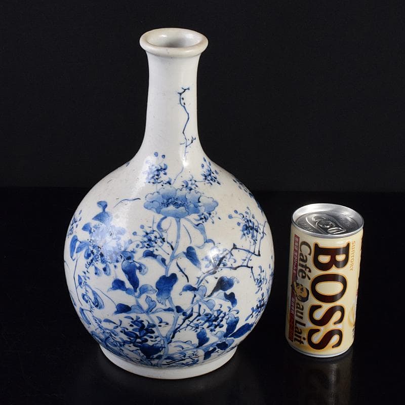 瀬戸焼 古瀬戸 染付 花文瓶 M R7809B - メルカリ