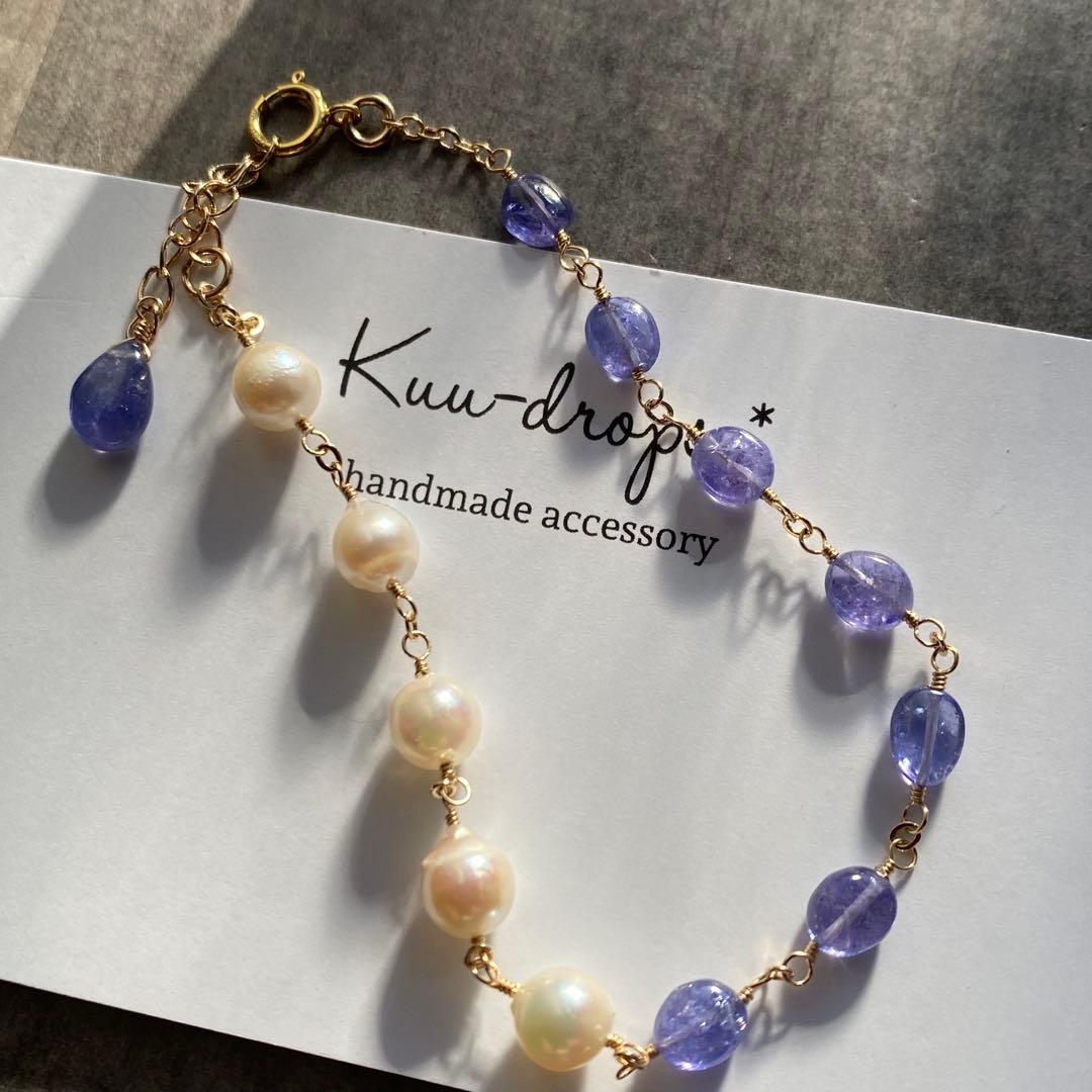 専用です】タンザナイト＆アコヤ真珠✴︎14kgfブレスレットB1