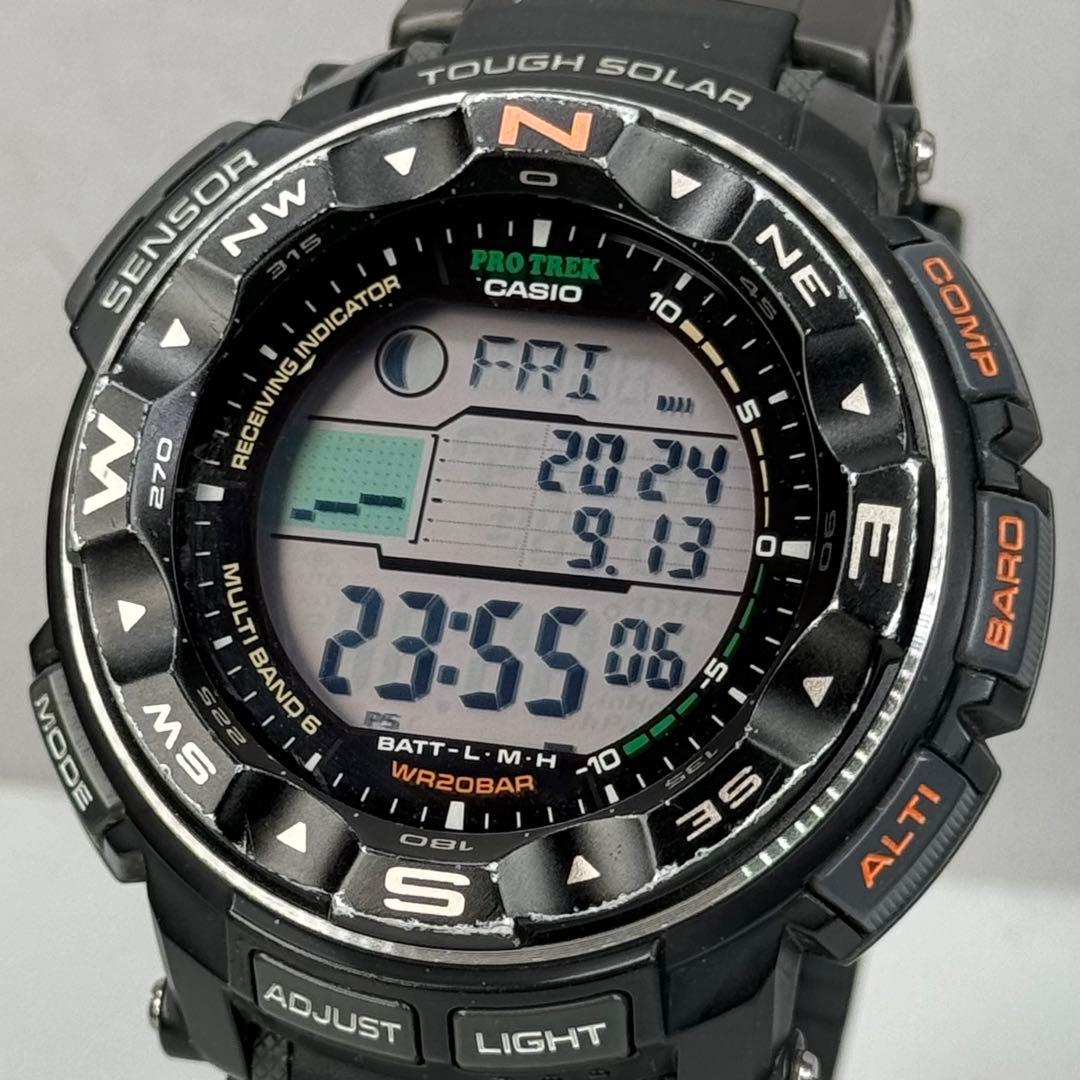 極美品 CASIO PROTREK PRW-2500 電波ソーラー ブラック - メルカリ