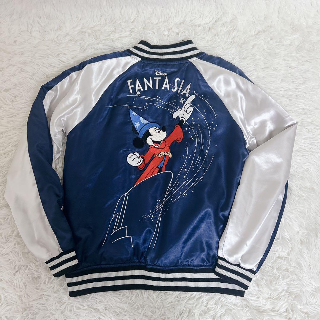 未使用　ベルメゾン×ディズニー　ミッキー ファンタジア　スカジャン　Mサイズ 裏地にも魔法使いの弟子に扮したミッキーがいっぱい！ベルメゾン