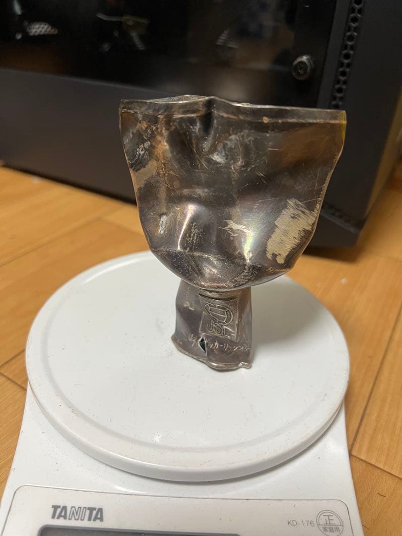 銀製トロフィー型メタル製アイテム USL刻印 アルミ製トロフィー アクリルプレート付 表面レーザー彫刻 L75-01 Cサイズ