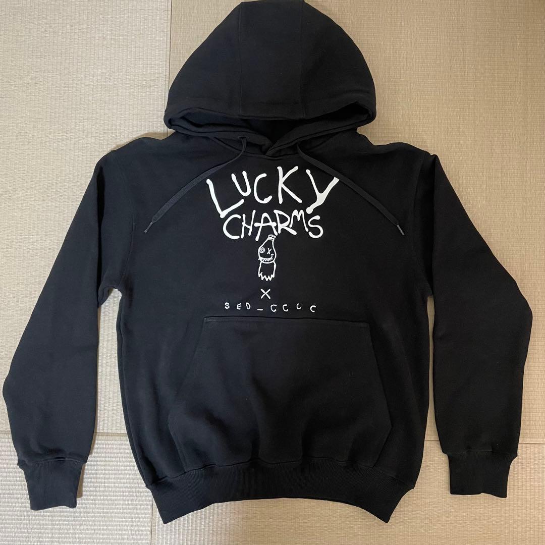 ★美品★ソイングク×LUCKYCHARMS コラボ　パーカー　Fサイズ　黒 美品 ソイングク×LUCKYCHARMS コラボ パーカー Fサイズ 黒｜Yahoo