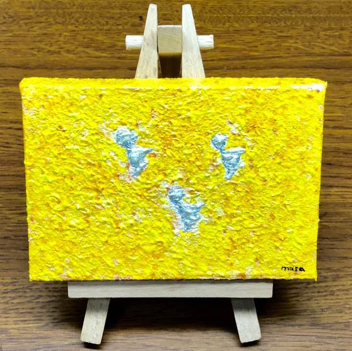 「花の妖精 春夏秋冬  -春-」原画 本物 一点物 イーゼル付き 絵画 masa