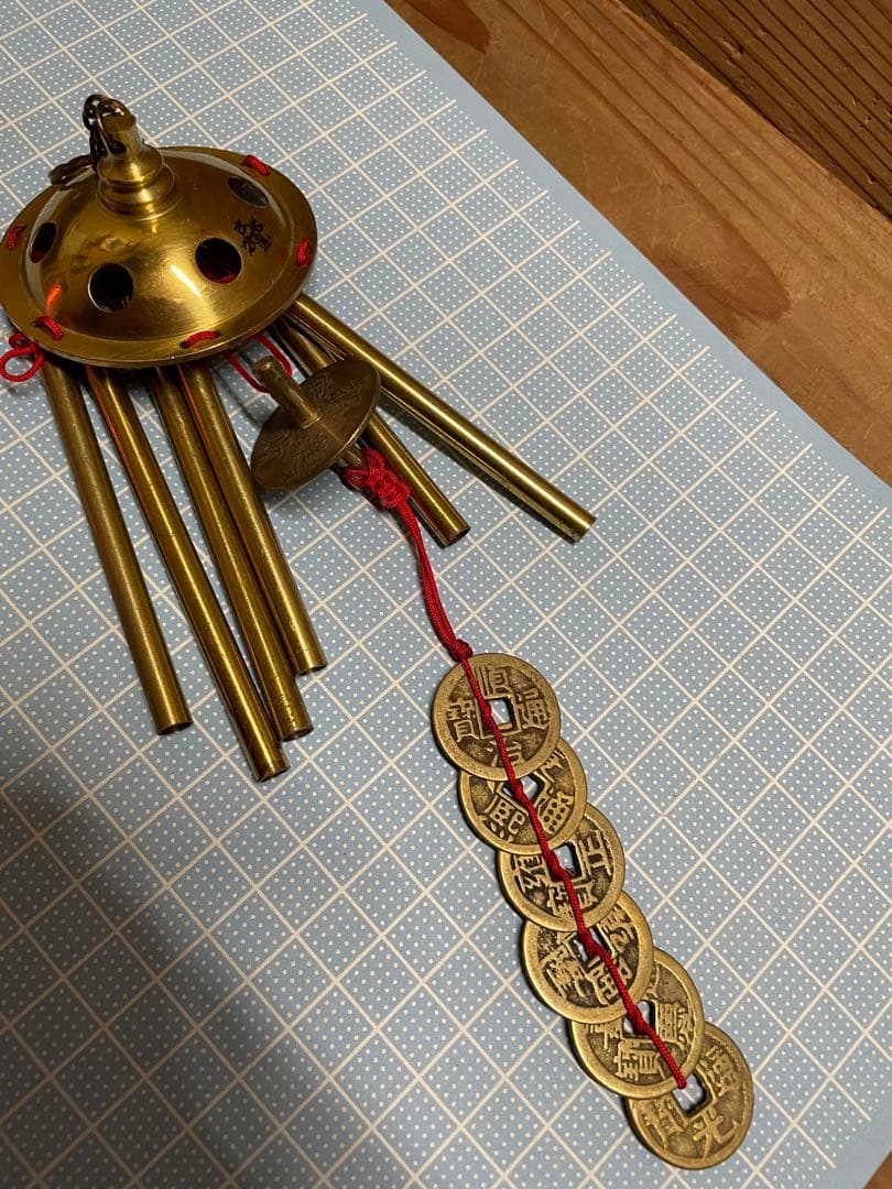 テ*ト様 六柱六帝古銭風鈴【m1505 風水 皇帝 順治 康熈 雍正 乾隆 嘉慶