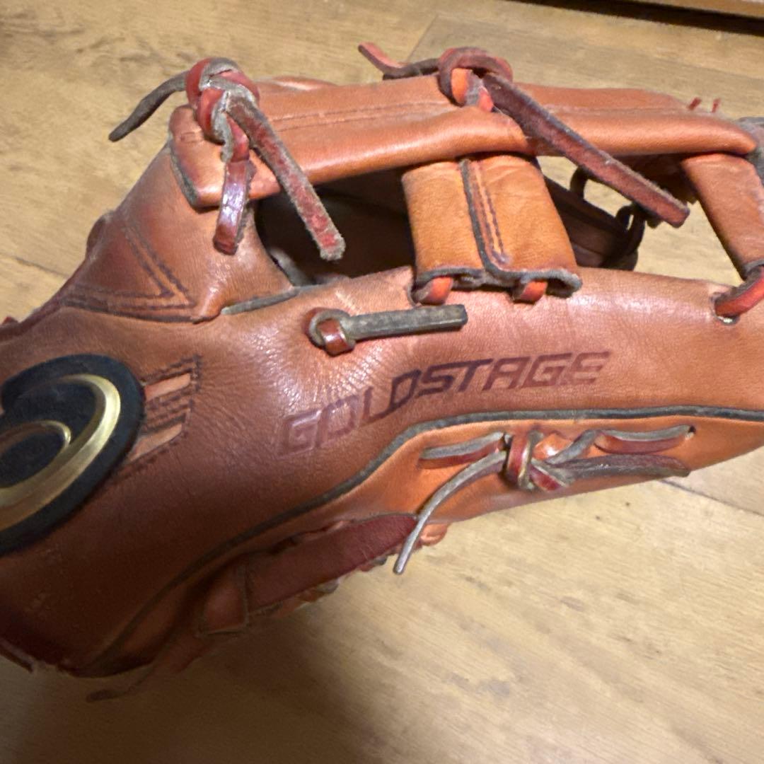 アシックス ゴールドステージ 硬式グローブ 紐切れてます 購入後直して