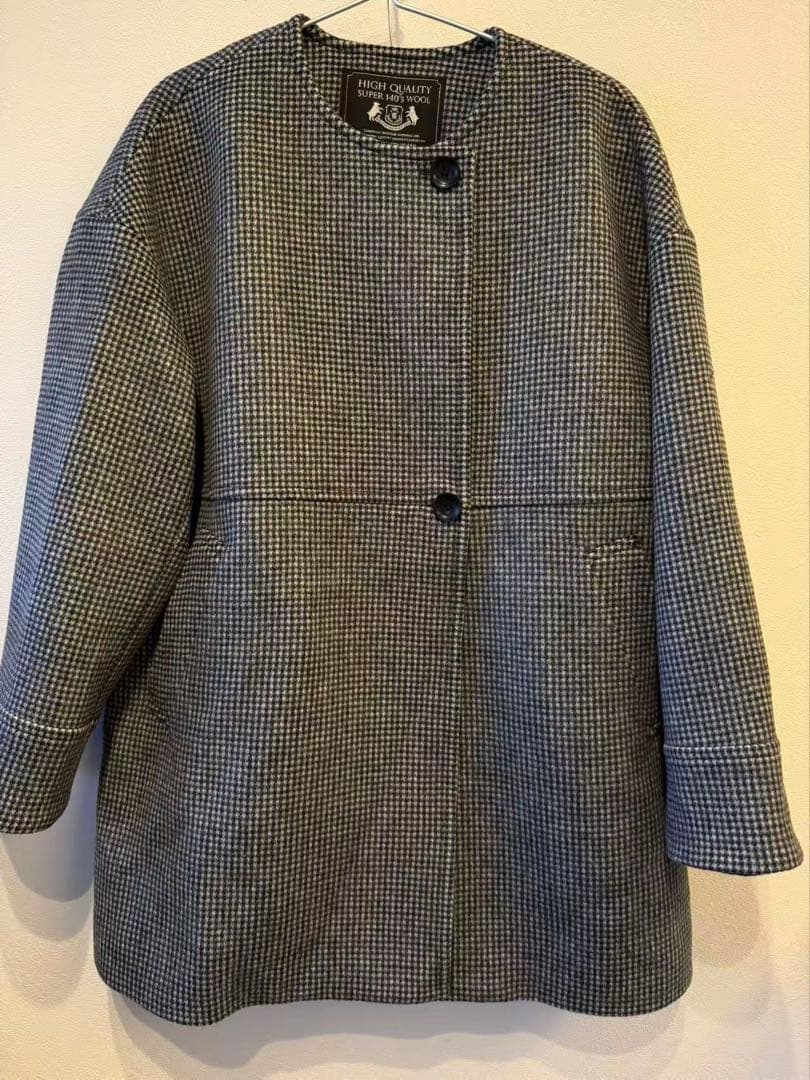 JOURNAL STANDARD スーパー140ビーバーノーカラーミドルコート 追加2》スーパー140ビーバーノーカラーミドルコート（ノーカラーコート