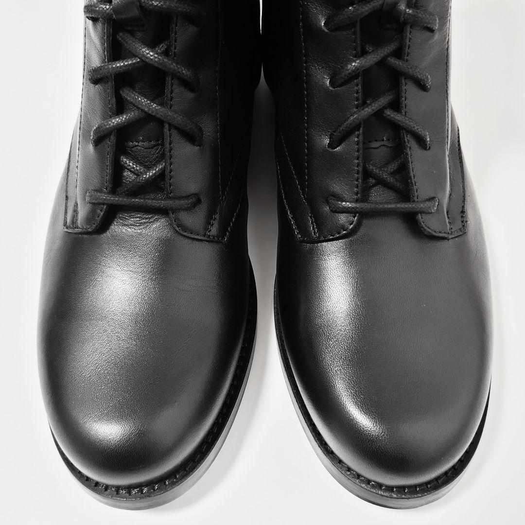 未使用 ファビオルスコーニ ラウンドトゥ レースアップ レザー ブーツ