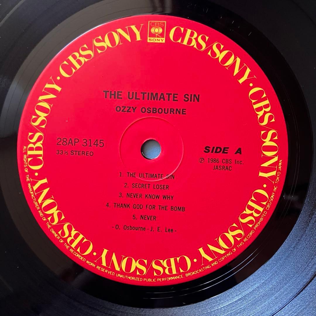 中古LP】【国内オリジナル盤】 【帯付き】 オジー・オズボーン/ 「罪と