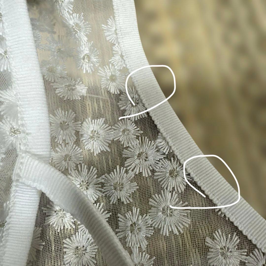 2025ウィムガゼット 刺繍レース ブラウス 花柄 シアー ホワイト 白