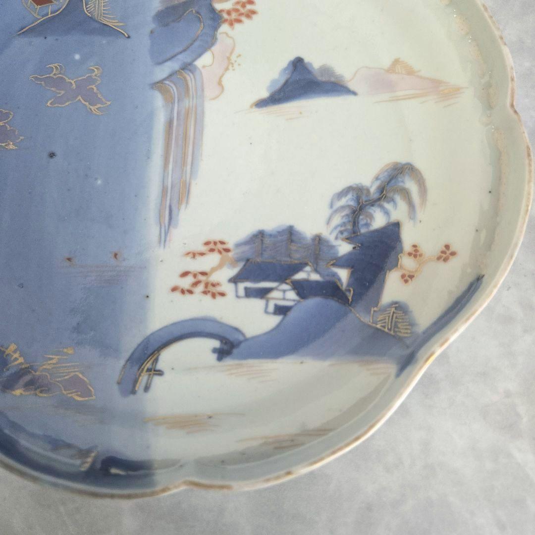 古伊万里 染付 七寸皿 麒麟 江戸時代 骨董 金継ぎ アンティーク