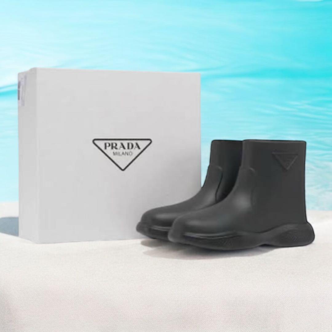 新品プラダレインブーツ2TE184 3LKD レディースフォームラバー 箱有り