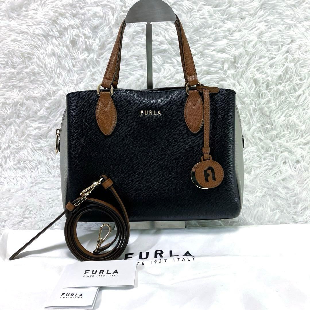 FURLA フルラ ミネルヴァトートバッグ S バイカラー 2way 保存袋付き