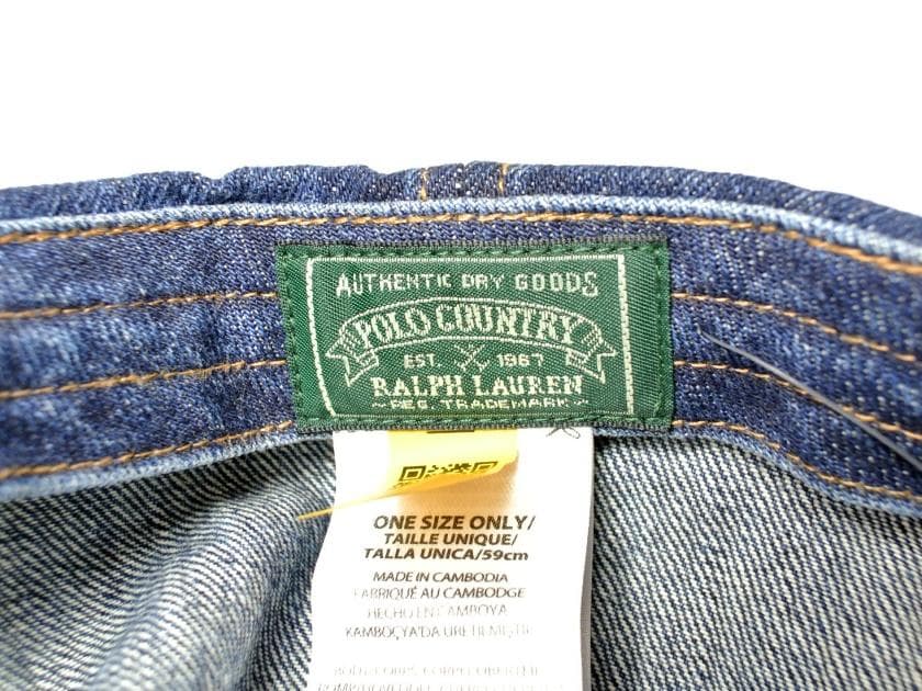 新品【ポロ カントリー】90年代復刻・刺繍デニムベースボールキャップ