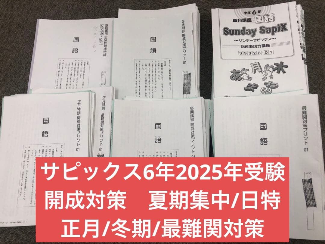 開成対策 サピックス 6年 2025年受験 日特/冬期/正月他 中古 - メルカリ