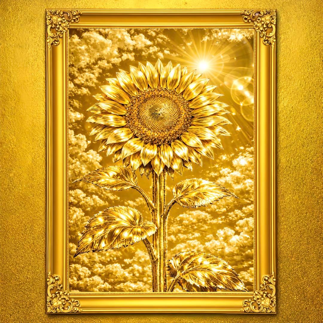 黄金向日葵財照 ひまわり 金運特化 開運絵画 アート 風水 - メルカリ
