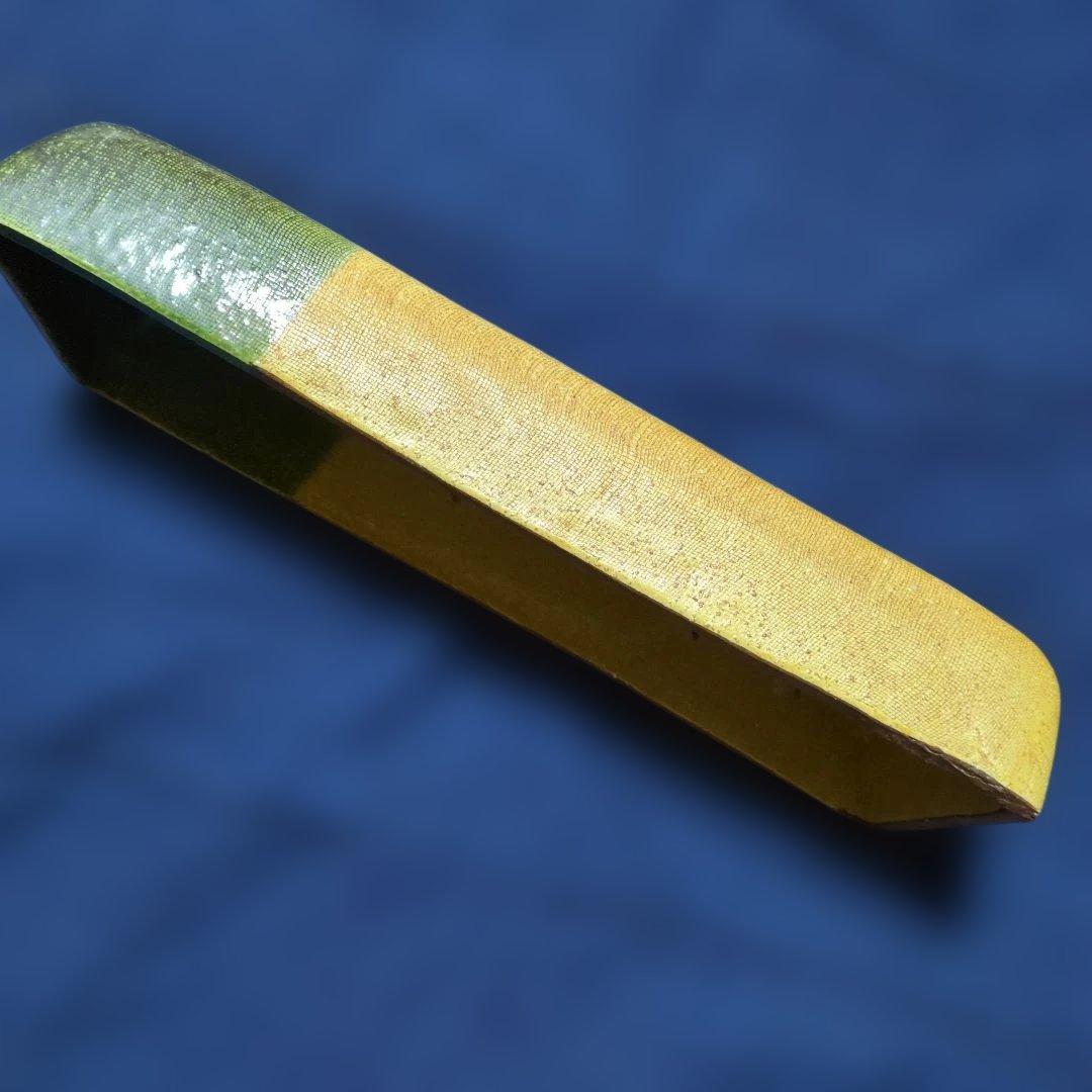 小原流生け花 古い織部焼 緑✕土色長型水盤 花器 - メルカリ