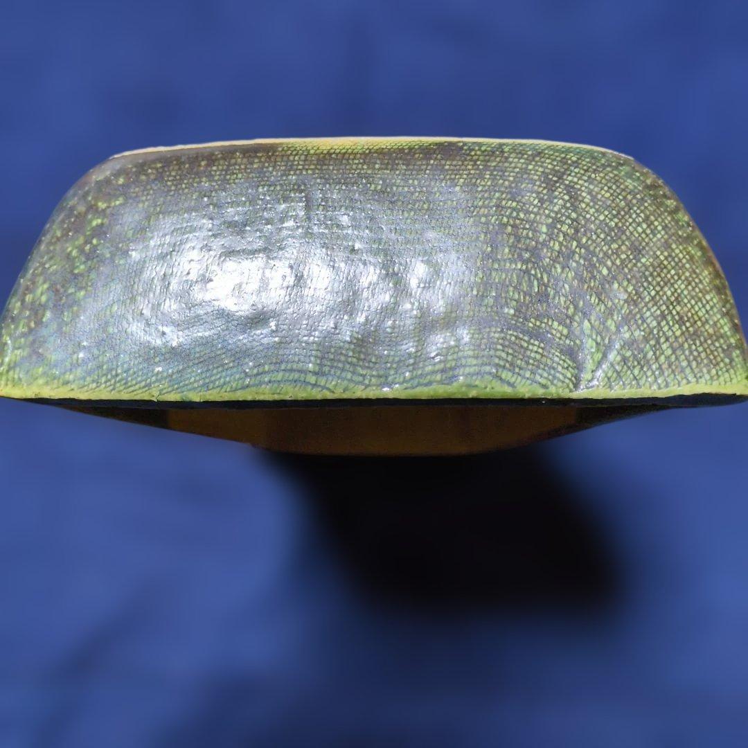 小原流生け花 古い織部焼 緑✕土色長型水盤 花器 - メルカリ