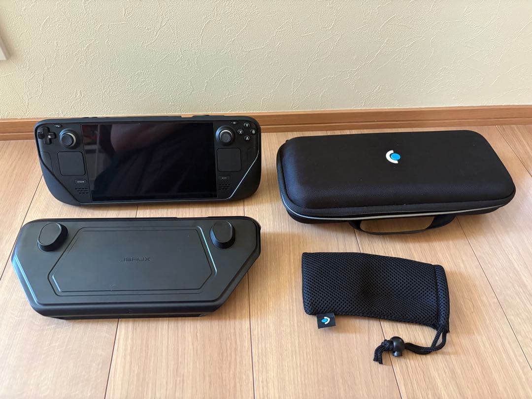 steam deck LCD 512GB スタンド付きケース、保護フィルム付き Steam Deck専用 TPU保護カバー ガラスフィルムセット 保護ケース 傷