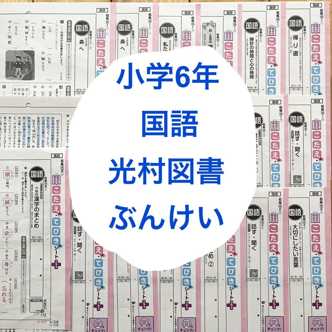 小学6年 国語 光村 ぶんけい こたえてびきシート カラーテスト - メルカリ