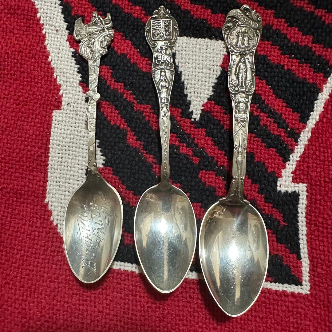 希少】米国製 アンティーク シルバー 3点 スプーン スターリングシルバー