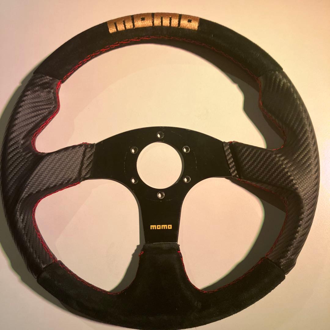 momo ステアリング・ハンドル本体350mm モモ形状 MOMO ステアリング ブラック 35Φ35cm 350mm ボス ハンドル T