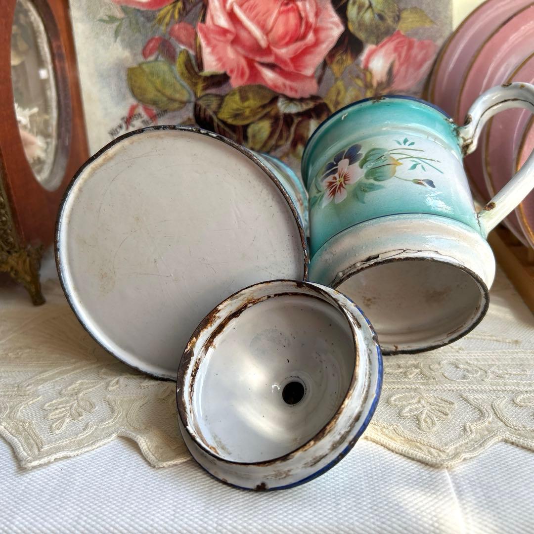 フランスアンティーク japy スズランとビオラのコーヒーポット - メルカリ