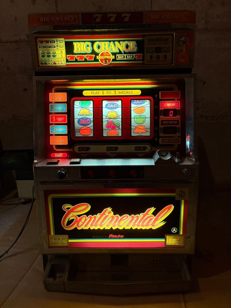 【通電確認済み】パチスロ実機 初代コンチネンタル 昭和レトロ インテリア 通電確認済み】パチスロ実機 初代コンチネンタル 昭和レトロ インテリア