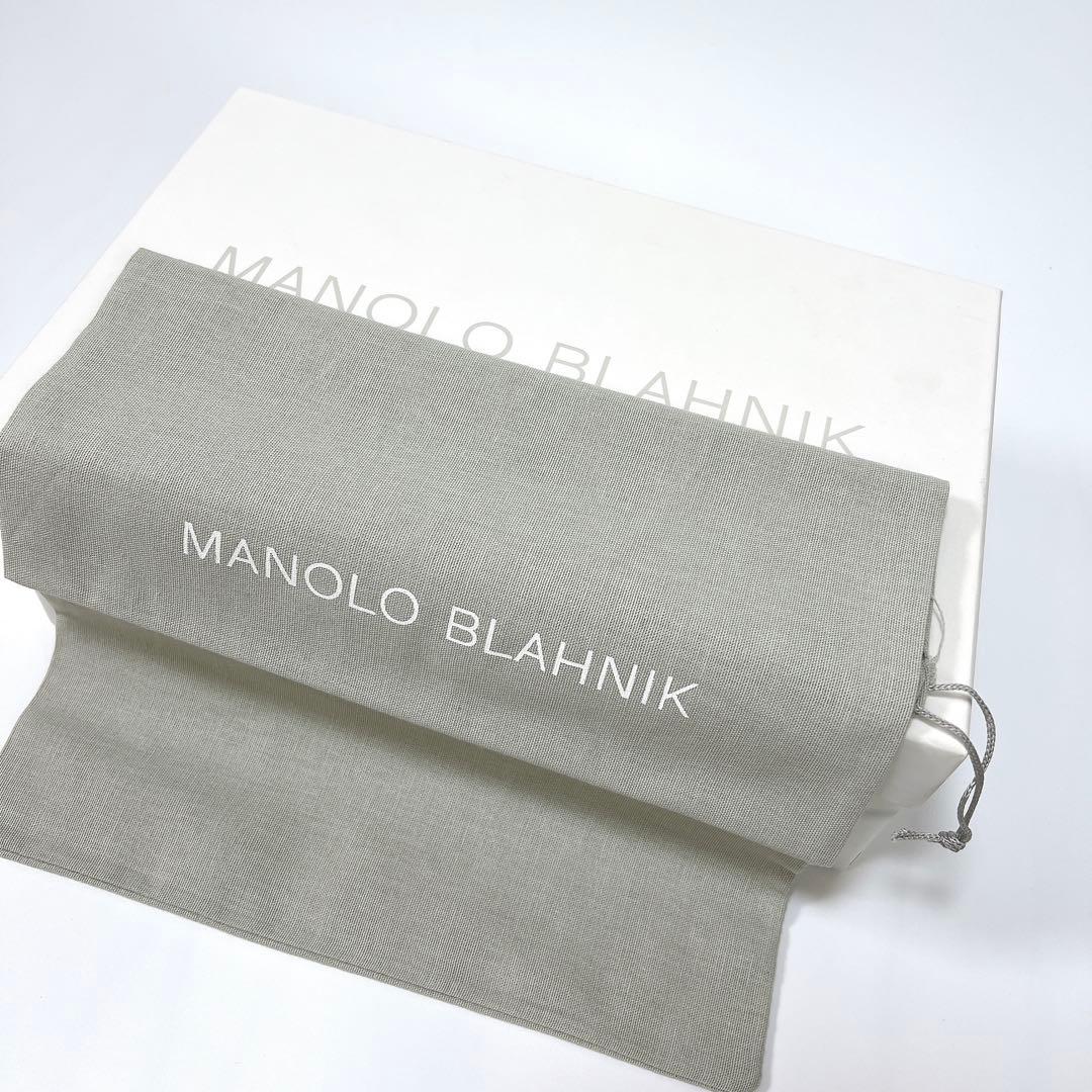 《美品》マノロブラニク レザーパンプス フラットシューズ ブラック 36 箱付き