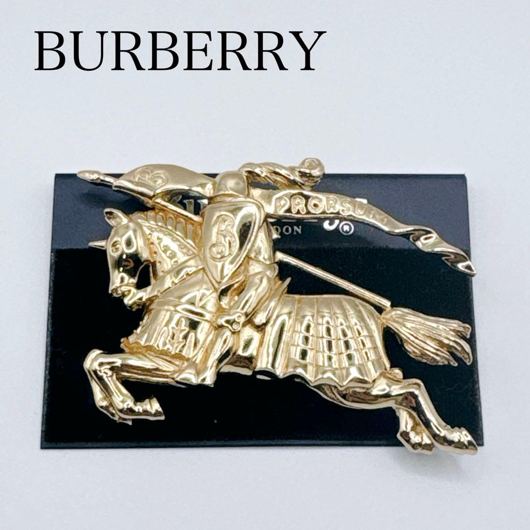 希少✨バーバリー ブローチ ゴールド ホースマーク 金 ピン ロゴ プローサム 希少✨バーバリー ブローチ ゴールド ホースマーク 金 ピン ロゴ