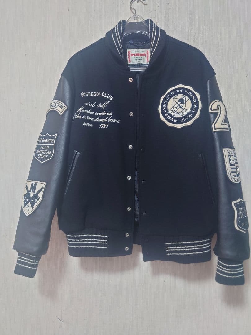 McGREGOR スタジャン　サイズL　ブラック 中古・古着通販】McGREGOR (マクレガー) スタジャン ブラウン×ブラック