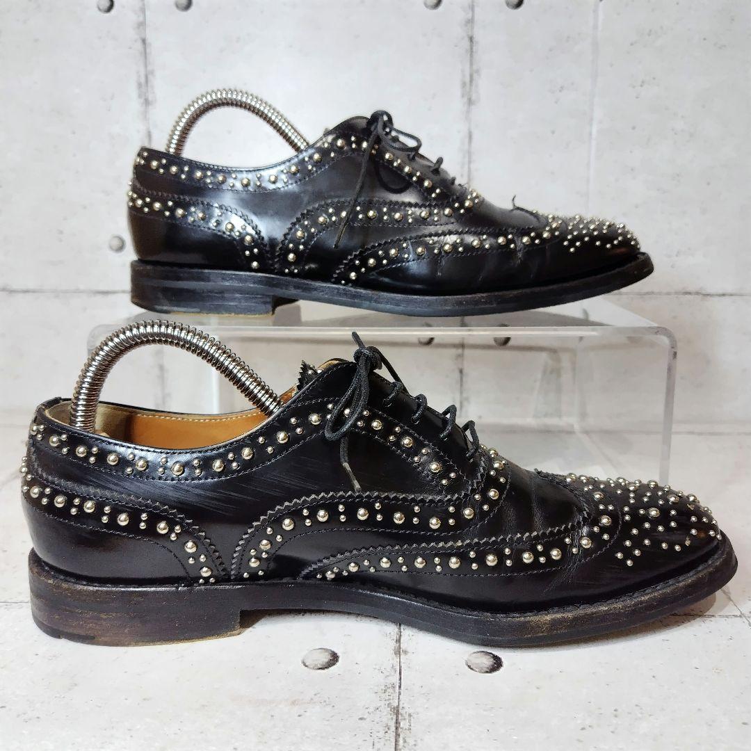 チャーチ BURWOOD スタッズ 37 黒 ウィングチップ バーウッド - メルカリ