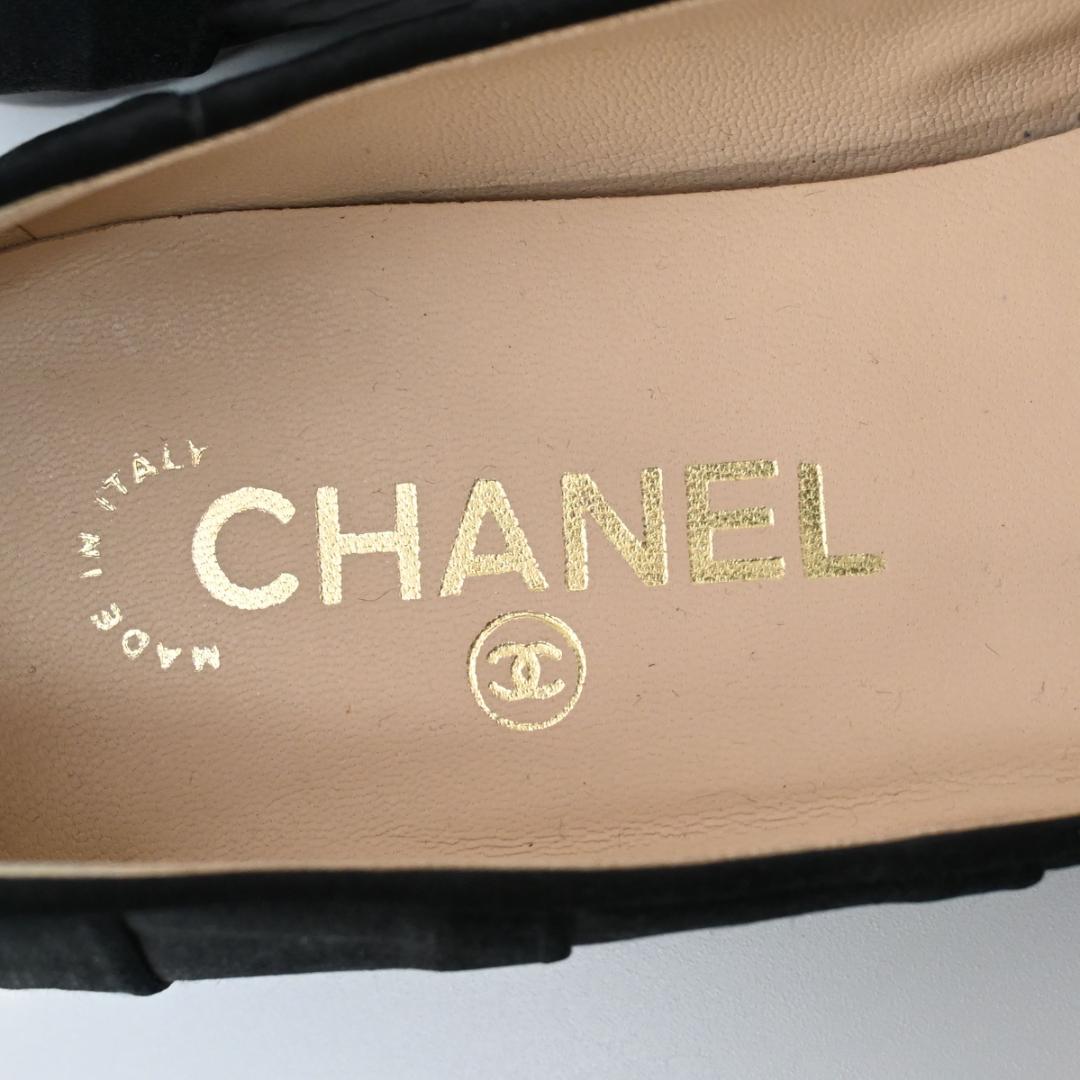 □ □ 149☆年 07P CHANEL シャネル リボンパンプス ココマーク