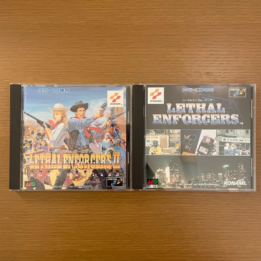 箱あり メガCD リーサルエンフォーサーズ1&2 専用ガン1P 2P セット