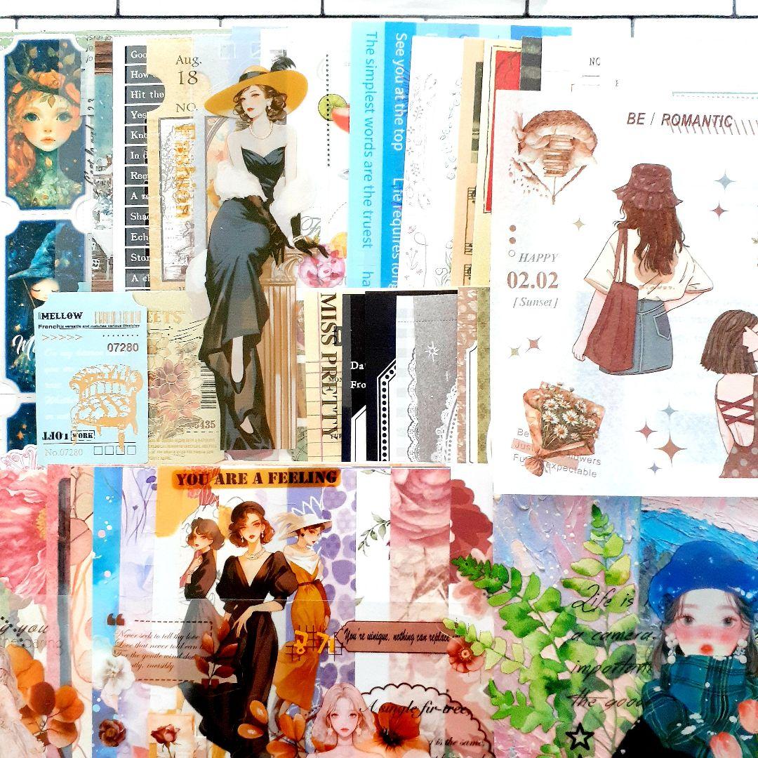 コラージュ素材 おすそ分け 250枚 ステッカー 紙モノ シール まとめ